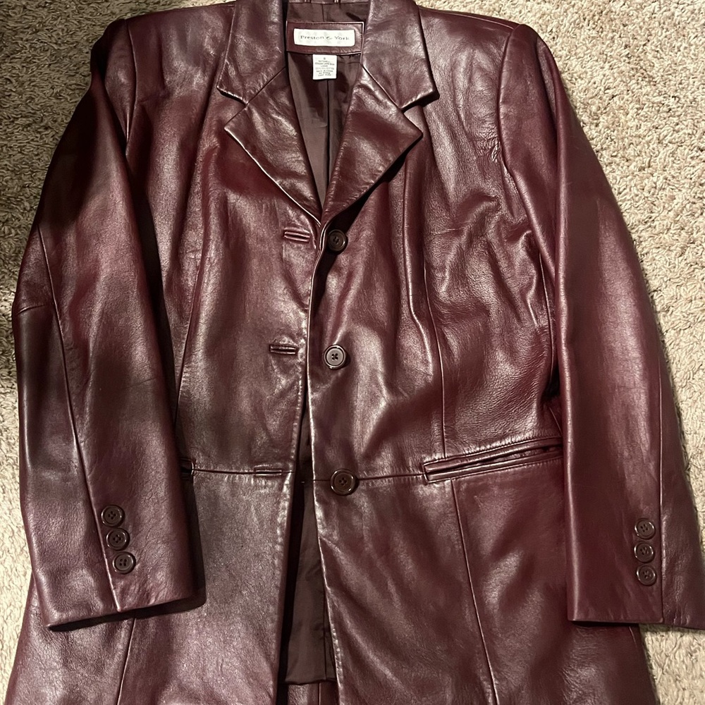 Preston & York Burgundy Leather Jacket
